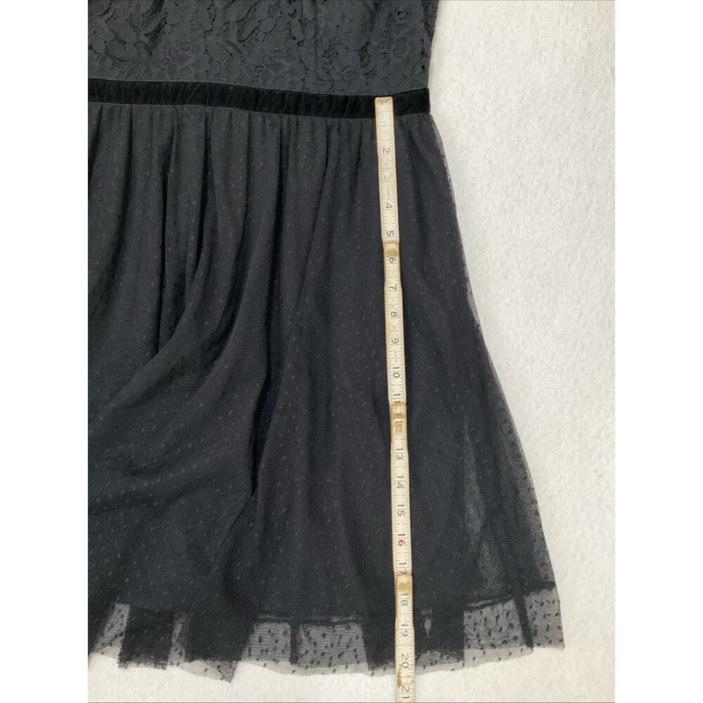 Disney Snow White Black Lace Rose Applique Dress M Goth Fairy Costume Wednesday - Picture 8 of 14